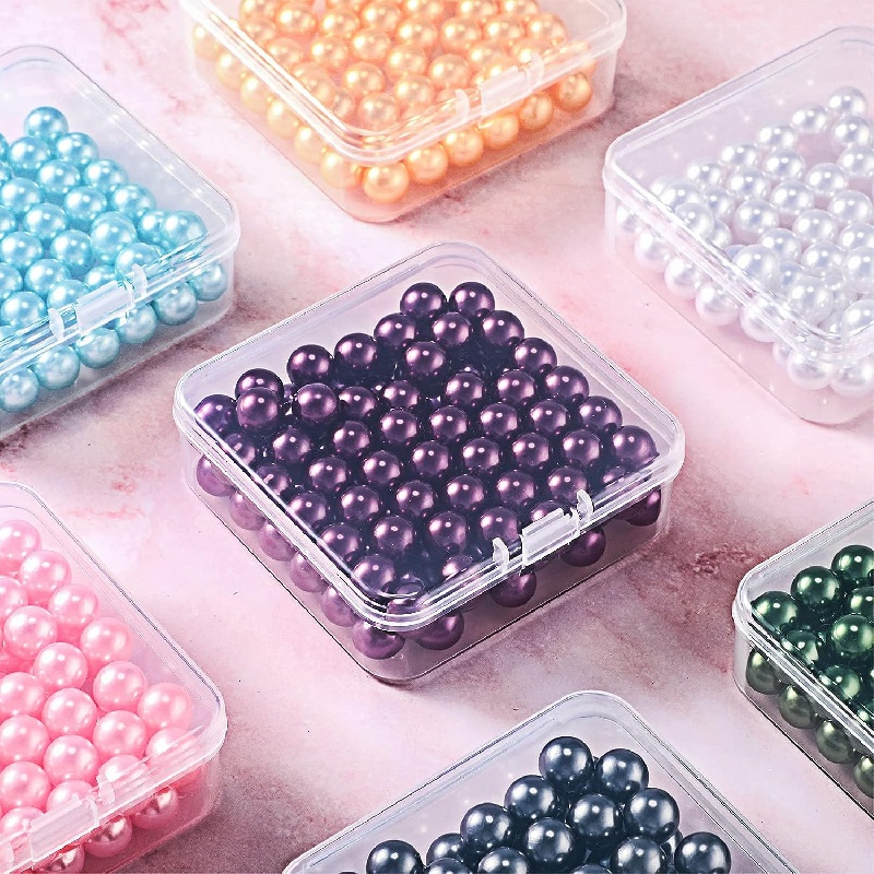 24Pcs Small Clear Plastic Beads Storage Containers Box with Hinged Lid for  Storage of Small Items