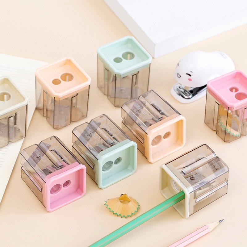 Pencil Sharpener, Manual Pencil Sharpener, Color Compact Double