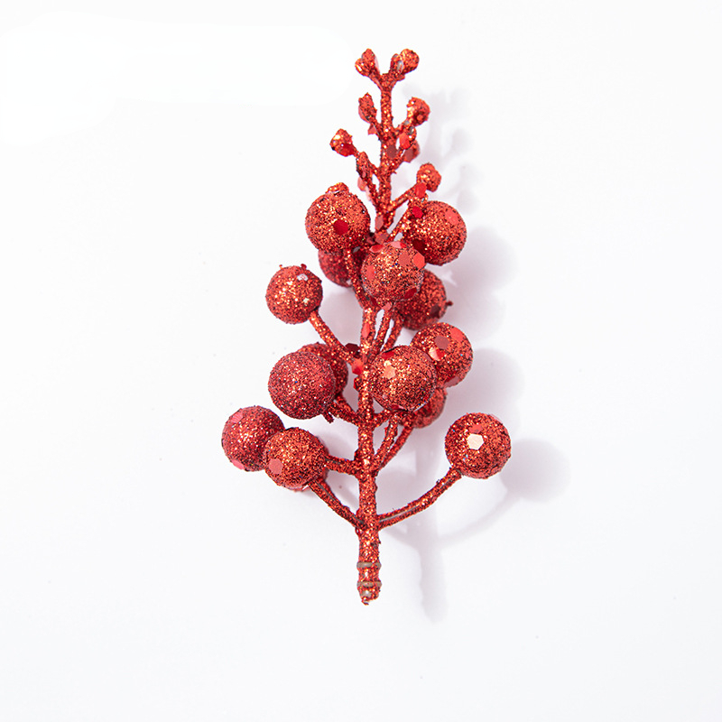 10 Pcs Artificial Christmas Picks Christmas Glitter Berries Stems