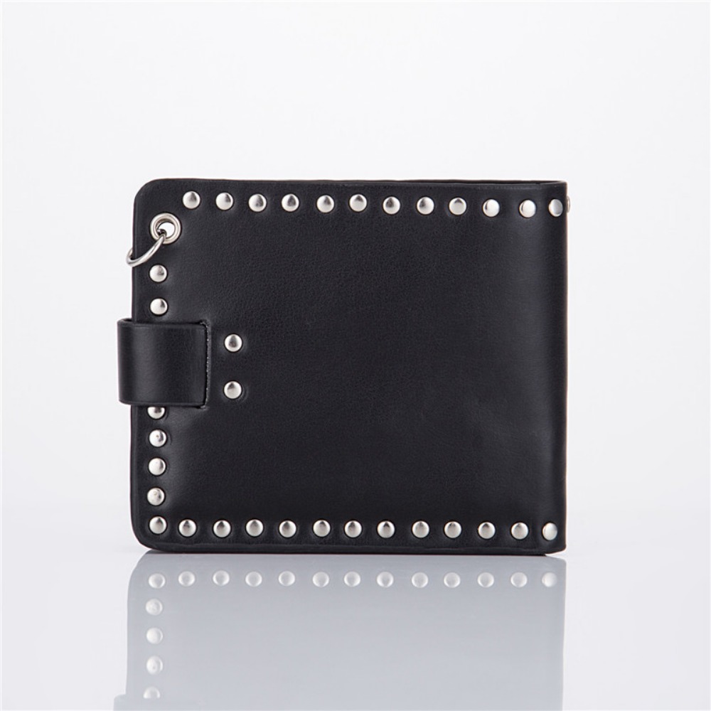 1pc Men's New Arrival RFID Blocking Chain Wallets, Bifold Skull Punk Biker Wallet with Chain,Temu