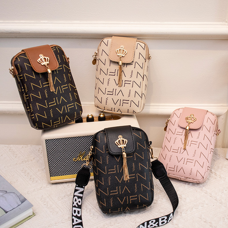 

Girls Crown Tassel Vertical Shoulder Bag, Change Phone Bag Casual Crossbody Bag, Ideal Choice For Gifts