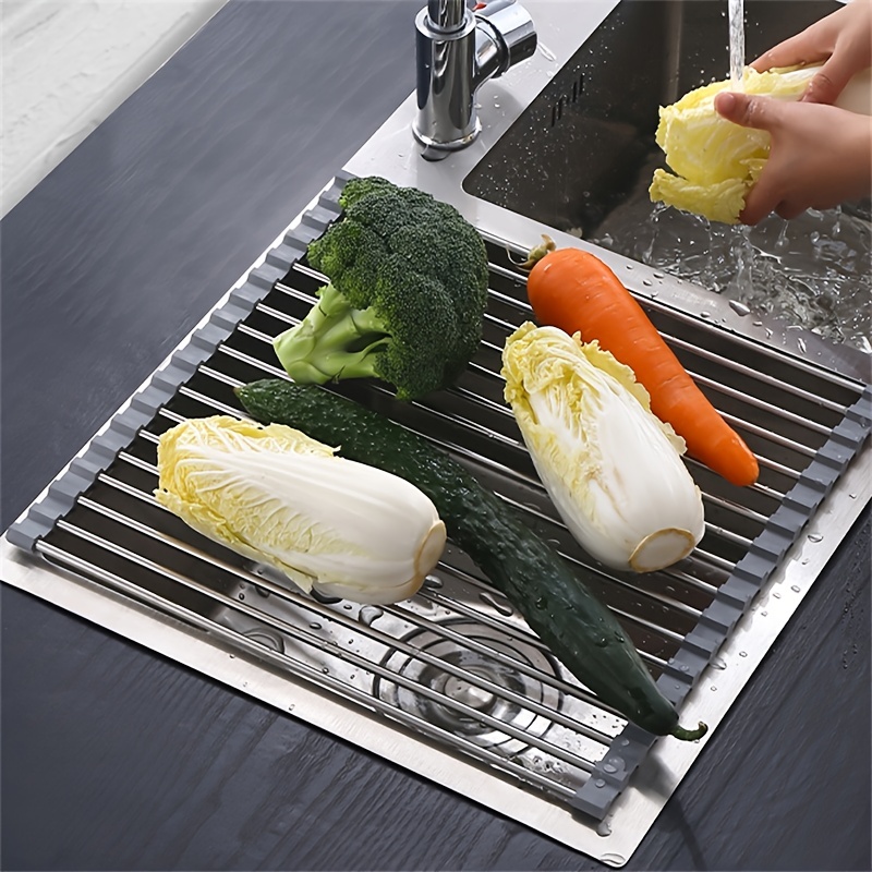 1pc Kitchen Sink Foldable Drain Rack Kitchen Water Filter Rack Dishwashing Drain  Rack Vegetable Fruit Drain Rack, Save Money On Temu, Temu in 2023