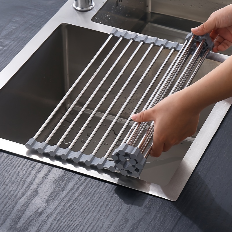 1pc Kitchen Sink Foldable Drain Rack Kitchen Water Filter Rack Dishwashing Drain  Rack Vegetable Fruit Drain Rack, Save Money On Temu, Temu in 2023