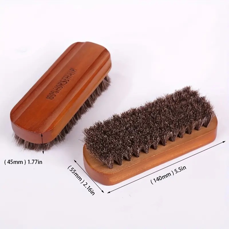 3PCS Shoe Cleaning Kit - Suede Cleaning Brush, Horse Hair Brush For Leather  Care, Shoe Polish Applicators