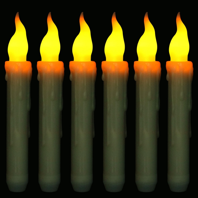 6 Pezzi Di Candele Lunghe E Appuntite Per La Decorazione Di Halloween,  Candele Senza Fiamma, Luci Decorative Per L'atmosfera Natalizia Per  Soggiorno E