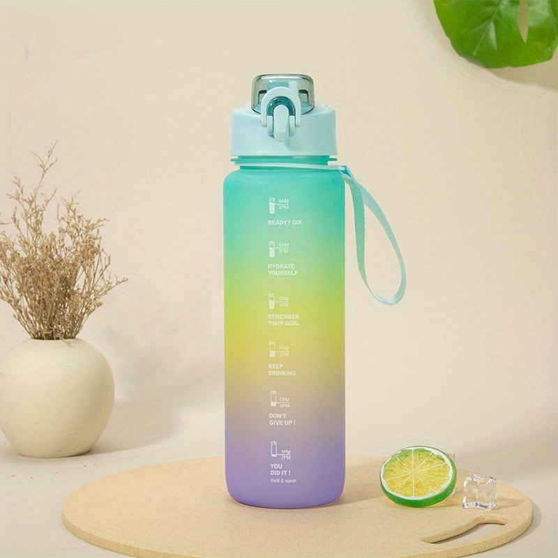 Leakproof Gradient Water Bottles Lockable Lid For Outdoor - Temu