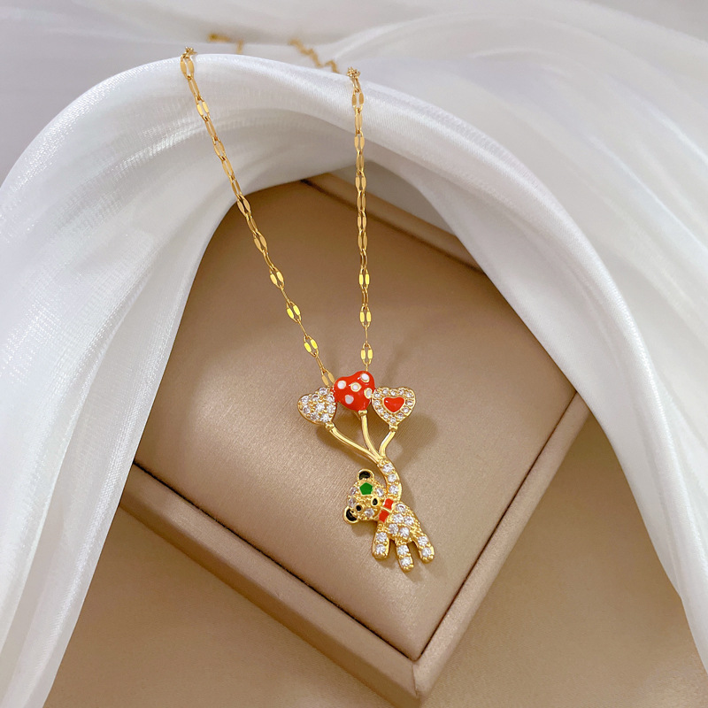 Beautiful Women Jewelry Real 18 K Gold Flower Design Pendant Chain