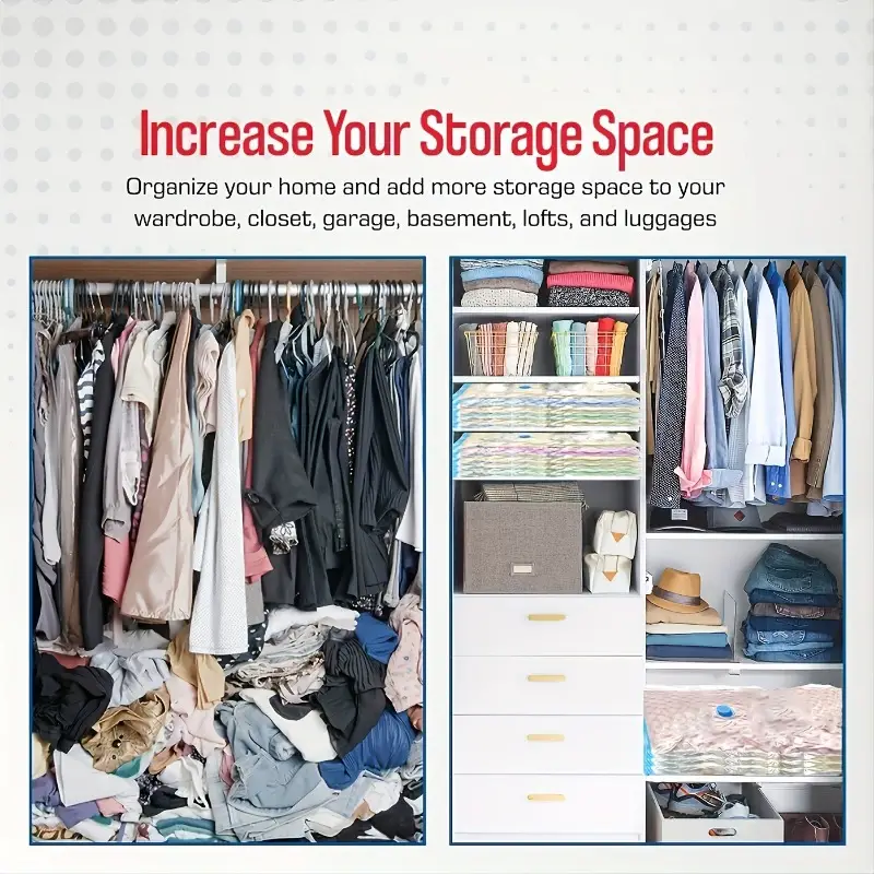 Vacuum Storage Bags in Closet Organizers 