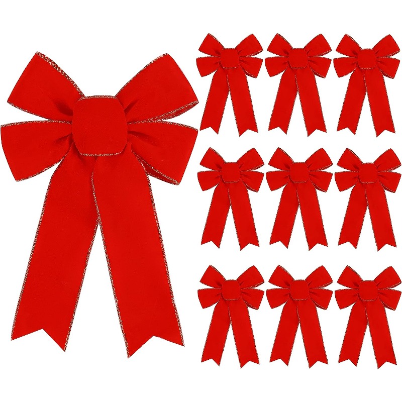 Christmas Present Bow - Oversized Red Ribbon for Large Gifts - 9