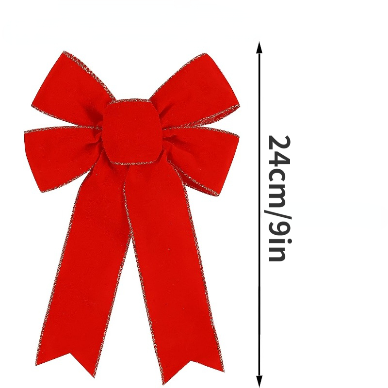 Red Bows Christmas Tree Decorations Large Velvet Wreath Bow - Temu