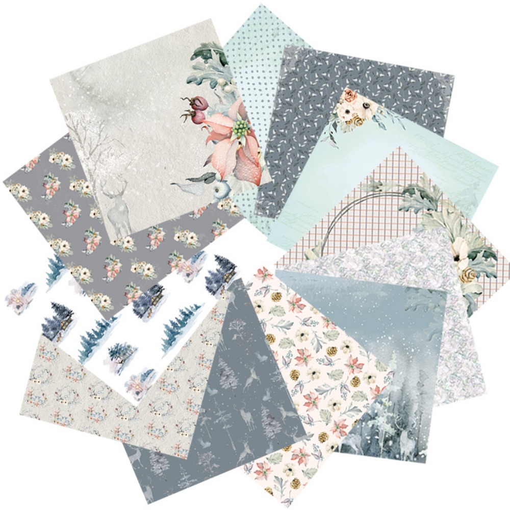 24 Sheets Christmas Pattern Paper for DIY Scrapbook and Gift Wrapping