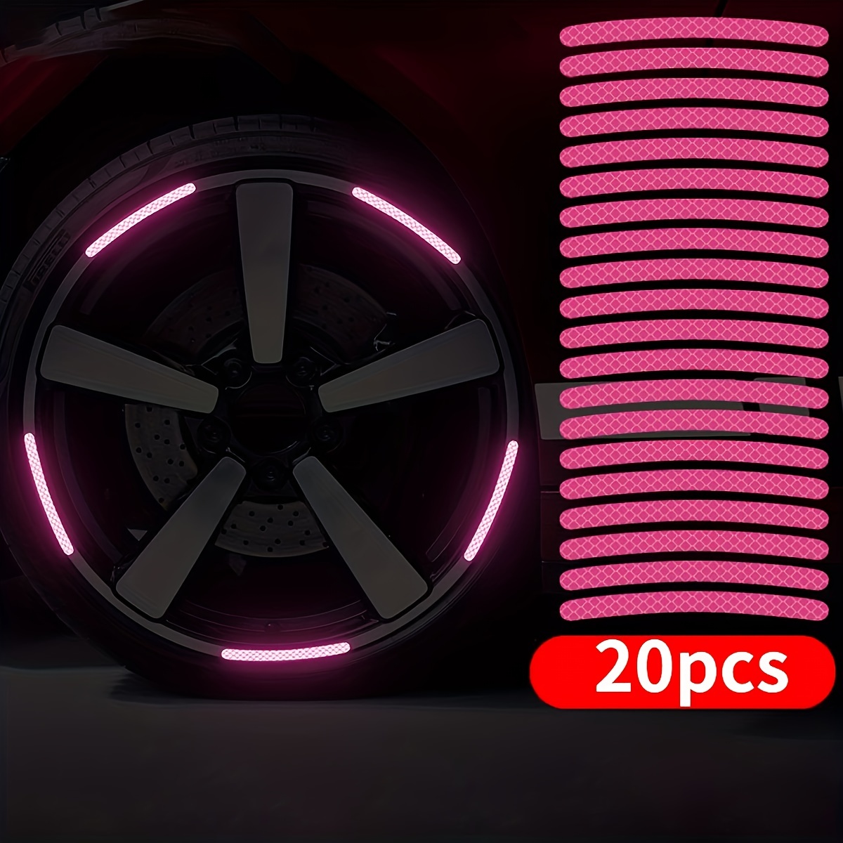  40PCS Car Stickers Glowing Wheel Hub Sticker Car Stripe  Decals, Luminous Car Stickers for Night Driving, High Reflective Wheel  Stickers Decoration Universal for Car Bike Motorcycle Truck (40PCS)