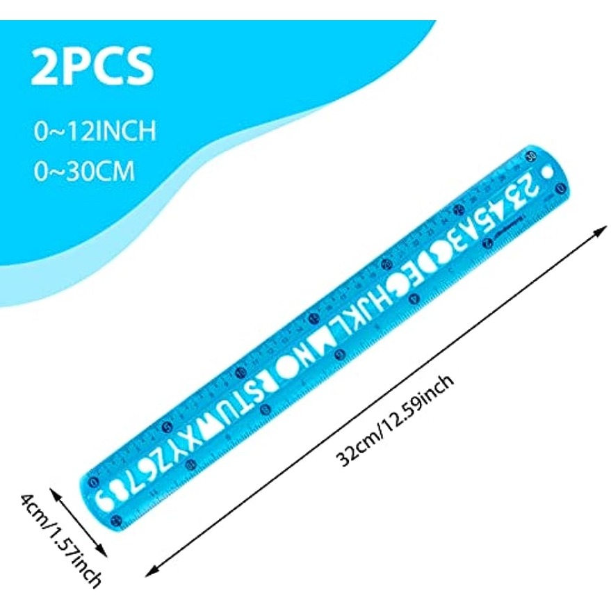 PVC Flexible Plastic Ruler, Soft Transparent Ruler, Clear Straight