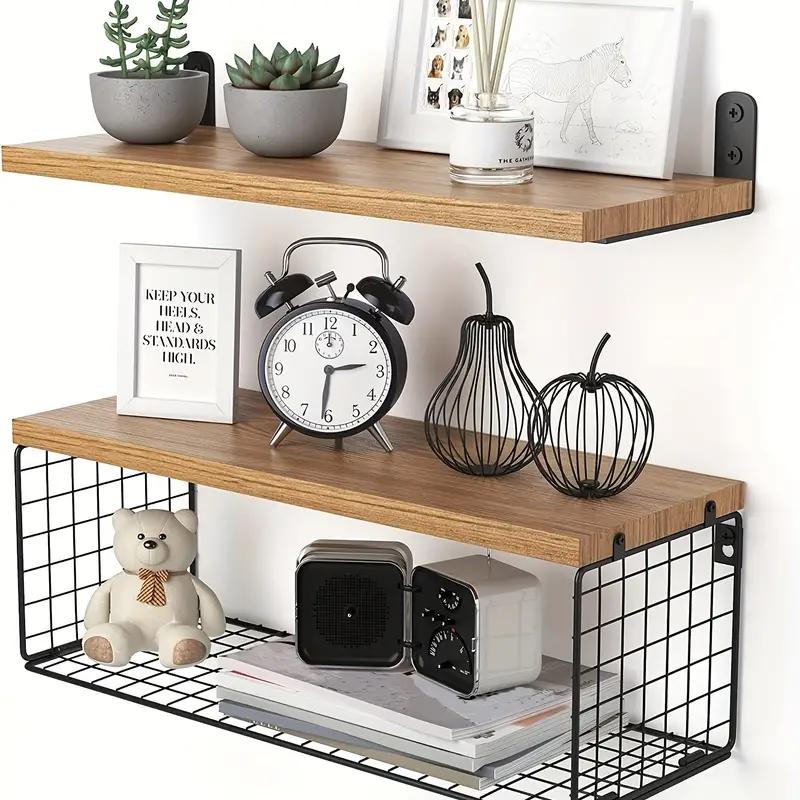 Floating Shelves Wall Mounted Vintage Storage Rack Rustic - Temu