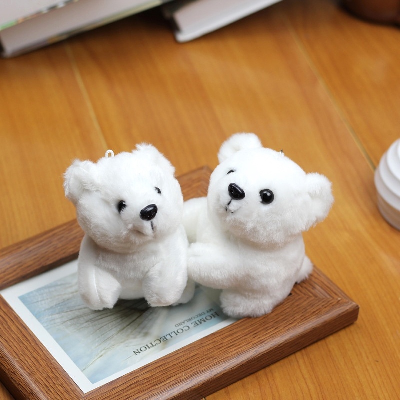 Polar Bear Cub Plush Bag Charm Keychain Doll