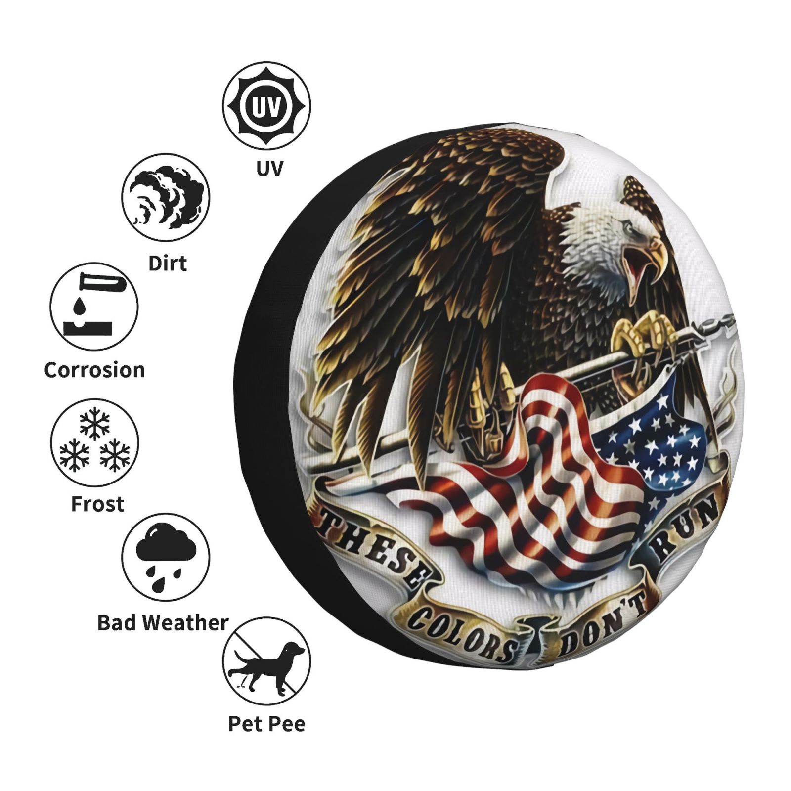 American Hawk Logo Tire Cover For Rv Trailer Eagle Camper Wheel Accessories  For Trailers Waterproof Uv Sun Protectors Fits Truck Suv Temu