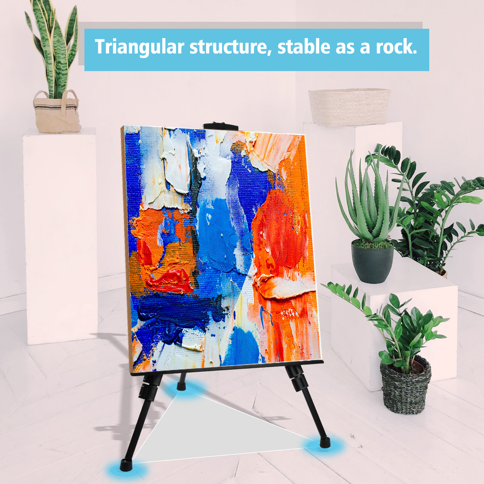 Portable Artist Easel Stand 63'' Black Picture Stand Painting