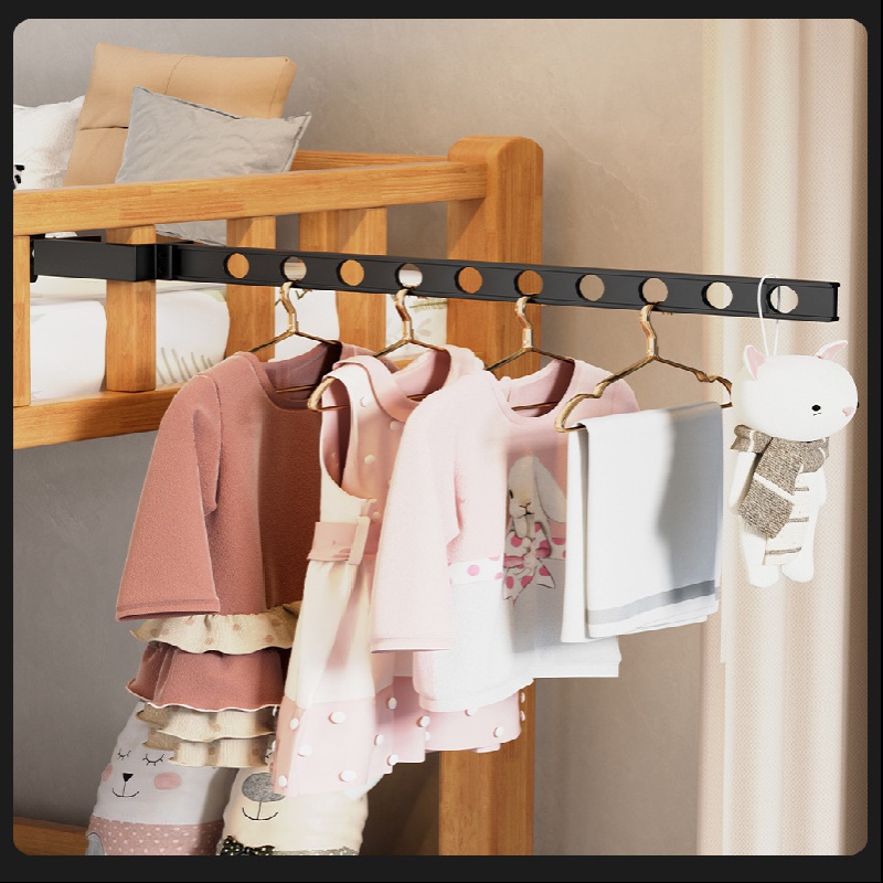 Punch free Kids Wardrobe Hanging Rod Stick Wall Storage - Temu