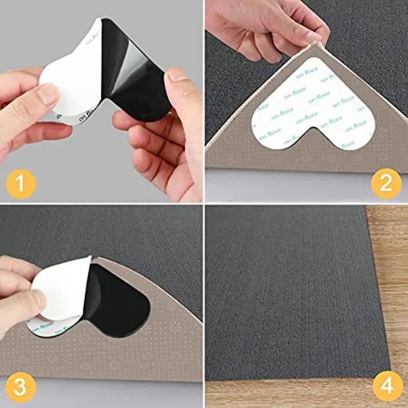 8pcs Non-Slip Rug Gripper For Hardwood Floors And Tiles, Double-Sided,  Washable, Corner Side Gripper