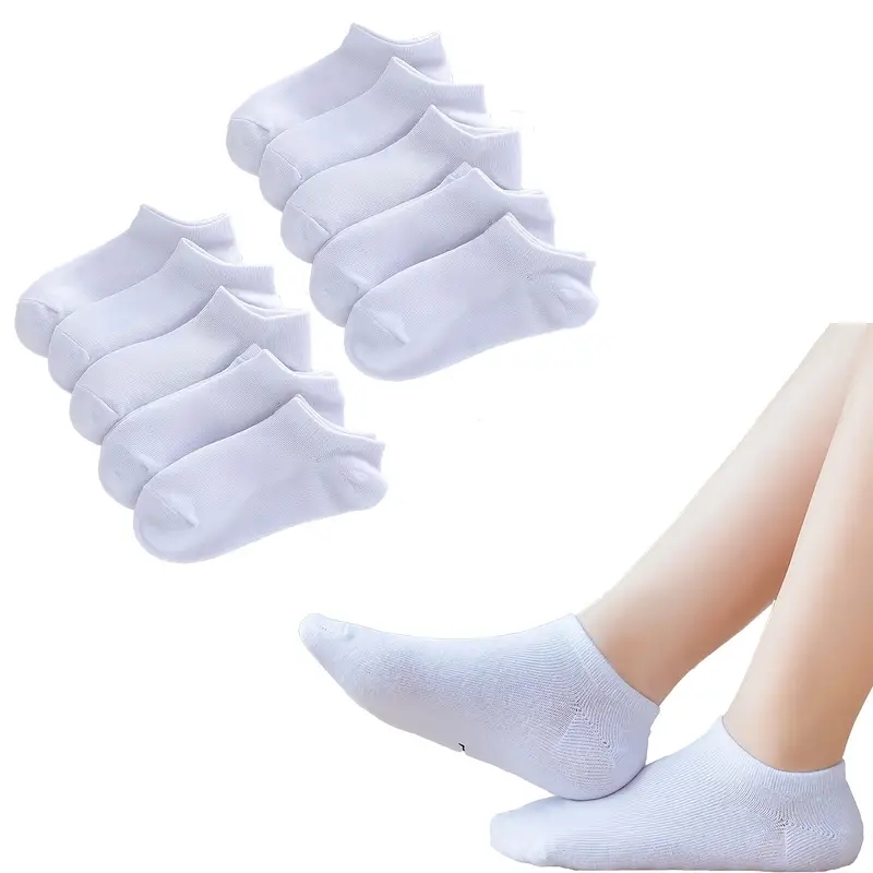 5 Pairs Boys Girls Socks Plain Comfortable Breathable Ankle Socks