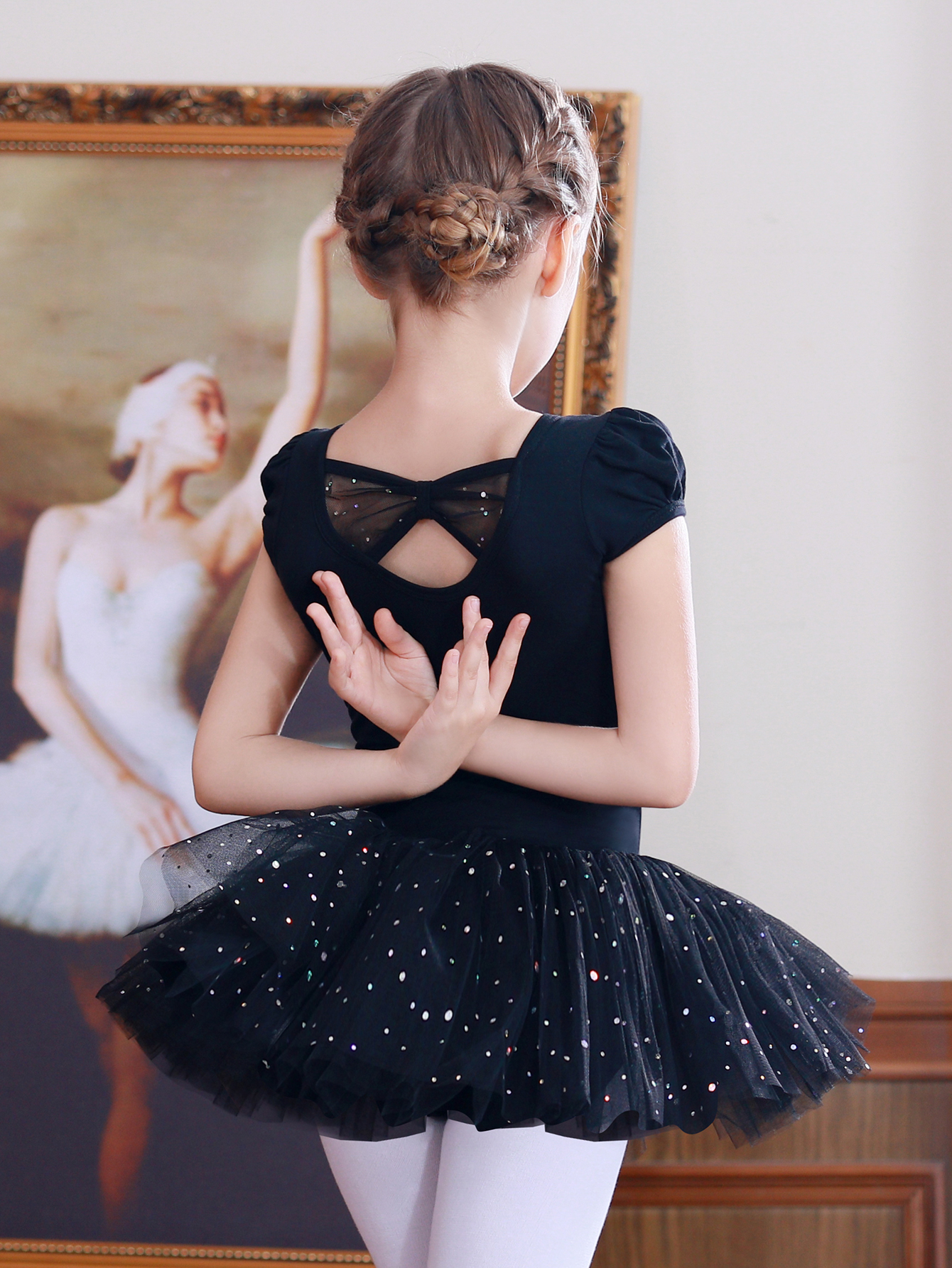 Girls Ballet Dress Kids Summer Short Sleeve Dance Wear - Temu Japan