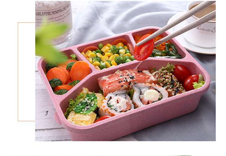 Wheat Straw Bento Box Japanese Lunch Box Student Lunch Box - Temu