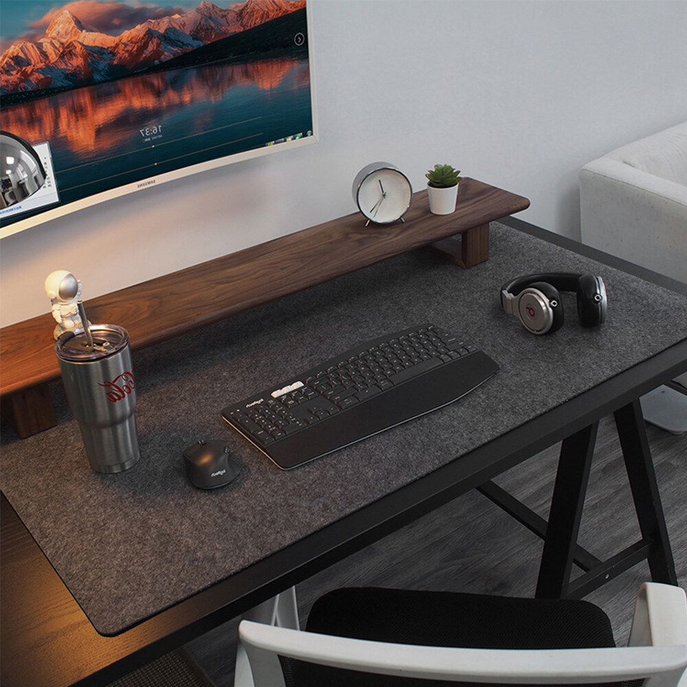 gris foncé feutre bureau pad de bureau, tapis de souris de bureau pad  protecteur d'écriture tapis pour le bureau et la maison