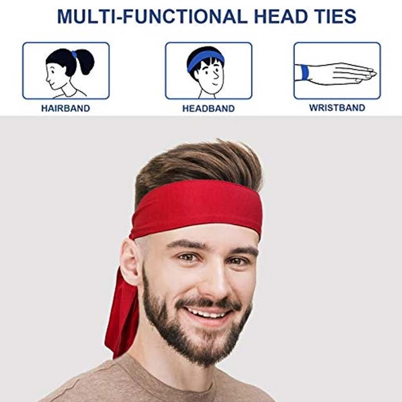 Head Tie Back Headband Sports Headband Sweat Band Hair Sweatband for Men  Women