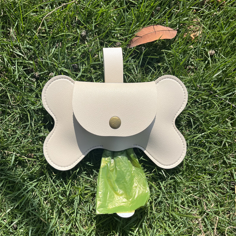 Bone Shaped Dog Poop Bag Holder Leash Attachment