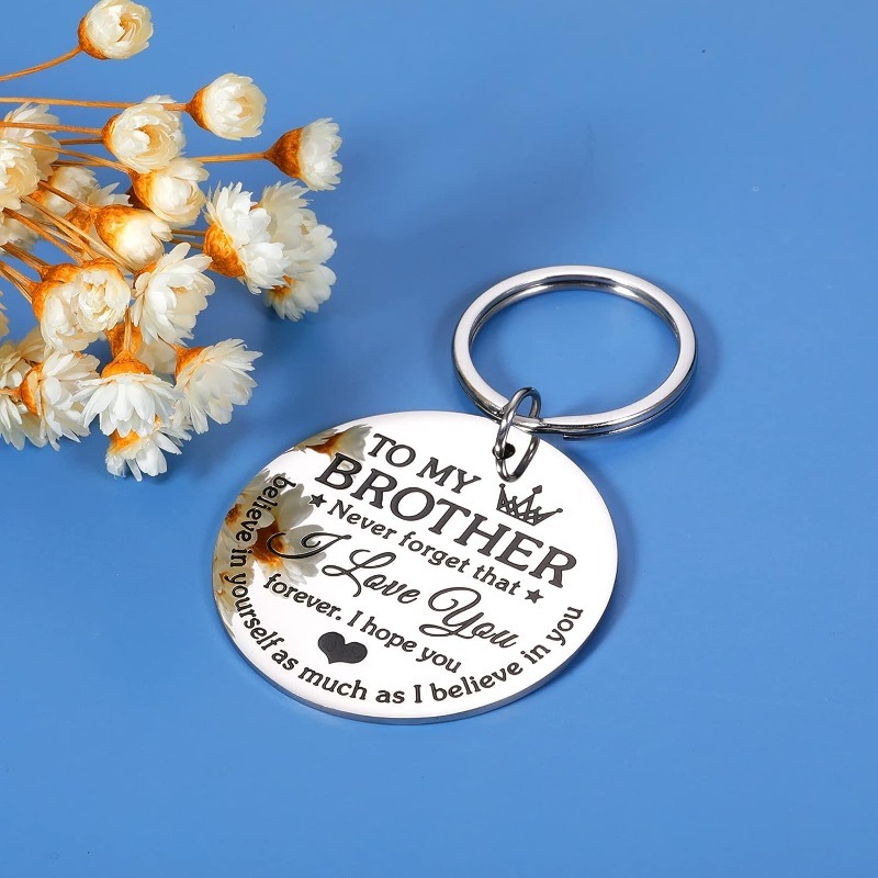 1pc Brother Keychain Gifts Christmas Birthday Gifts for Brother Graduation Gifts Inspirational Gifts for Brother Family Gift for Men,Temu