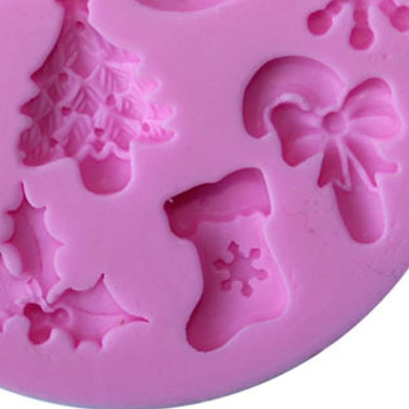 Creative Christmas Cake Mold Fondant DIY Snowflake Snowman Sock Cake  Silicone Mold Sugar Craft Baking Tools Kitchen Decorations