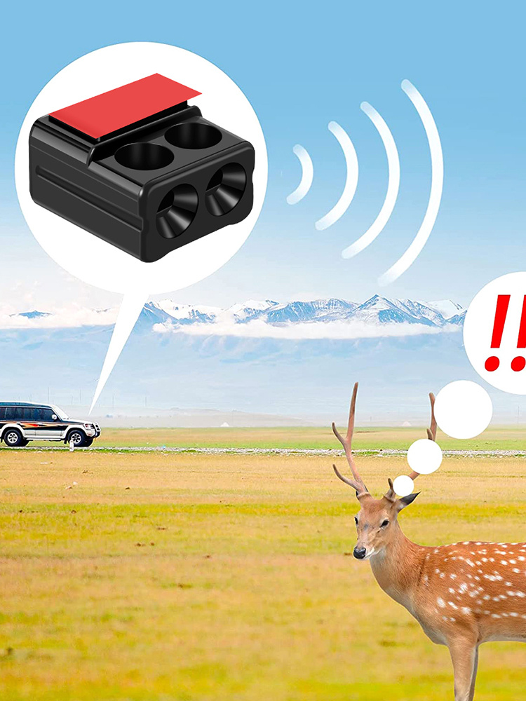 2pcs Silbatos de ciervo del coche Alerta de animales Silbatos de  advertencia automática Sistema de alarma Doble construcción Silbatos de  ciervo dispositivo para el coche