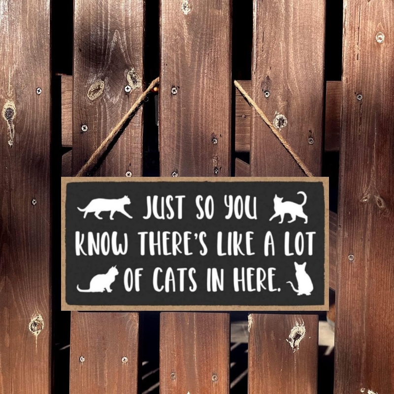 Door Sign Know 's Like A Cats In Hanging Wall Art Decorative - Temu