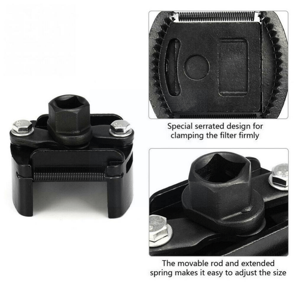 3-Jaw Oil Filter Wrench – Adjustable Universal Spanner Remover Tool