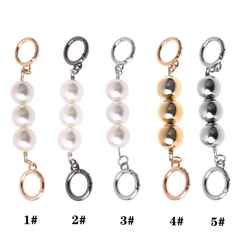 2 PCS 4.7 Inch Artificial Pearl Bag Chain Strap Extender for 