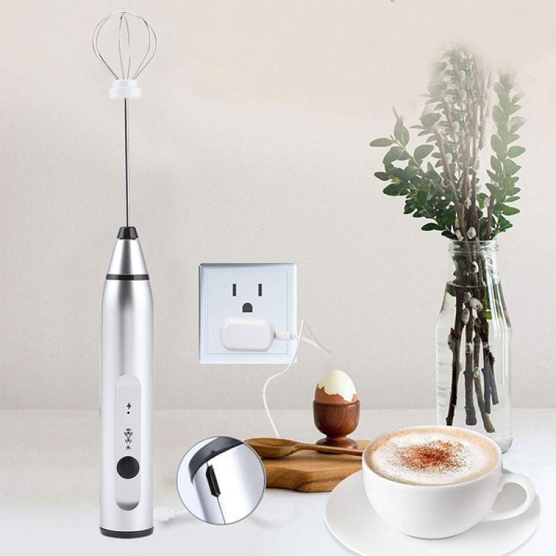 1pc Minimalist Electric Milk Frother With Holder