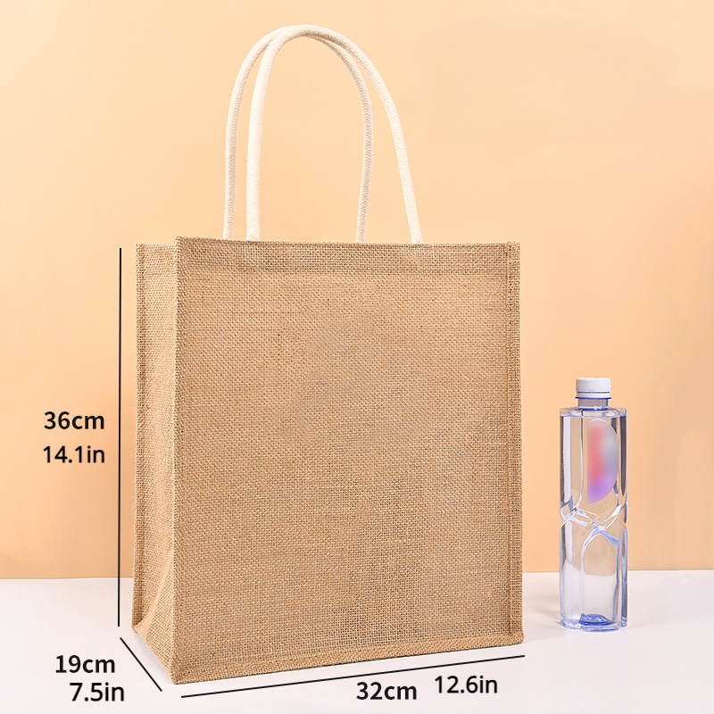 Yellow Hemp Bag Hand Painted Cotton Linen Handbag