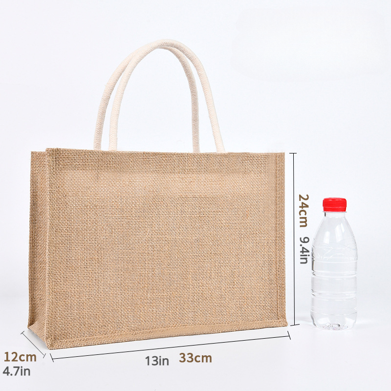 Yellow Hemp Bag Hand Painted Cotton Linen Handbag