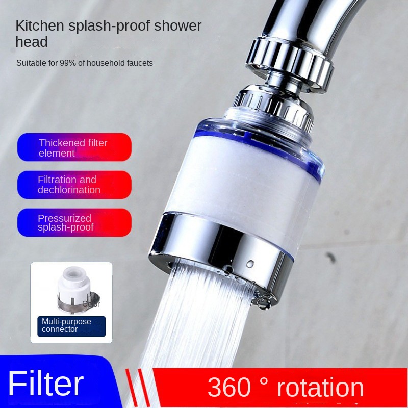Faucet splash-proof head lengthened extension water purifier kitchen water  sprinkler water saving rotary filter nozzle