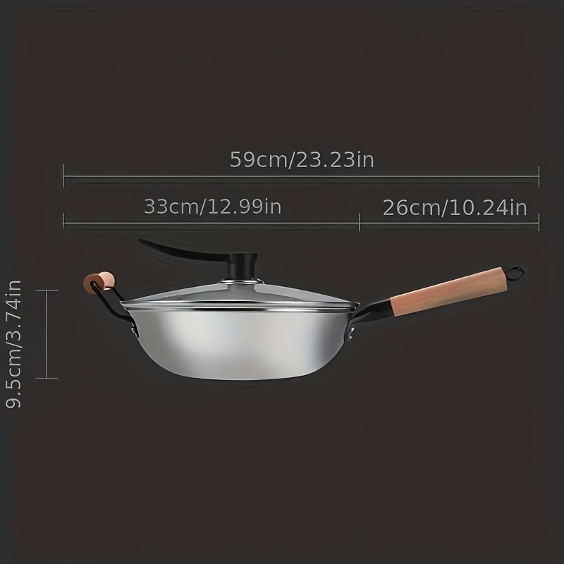 Non stick Wok With Glass Lid And Handle Stainless - Temu