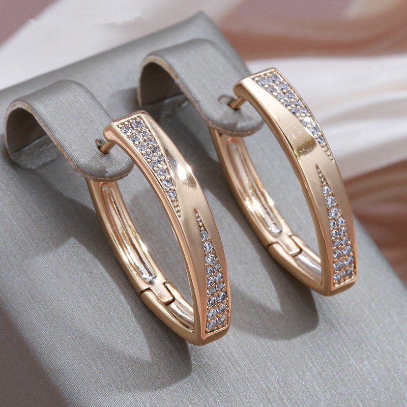 

1 Pair Golden Color Cross Hoop Earrings For Women Vintage Bride Wedding Jewelry Cubic Zircon Luxury Drop Earrings