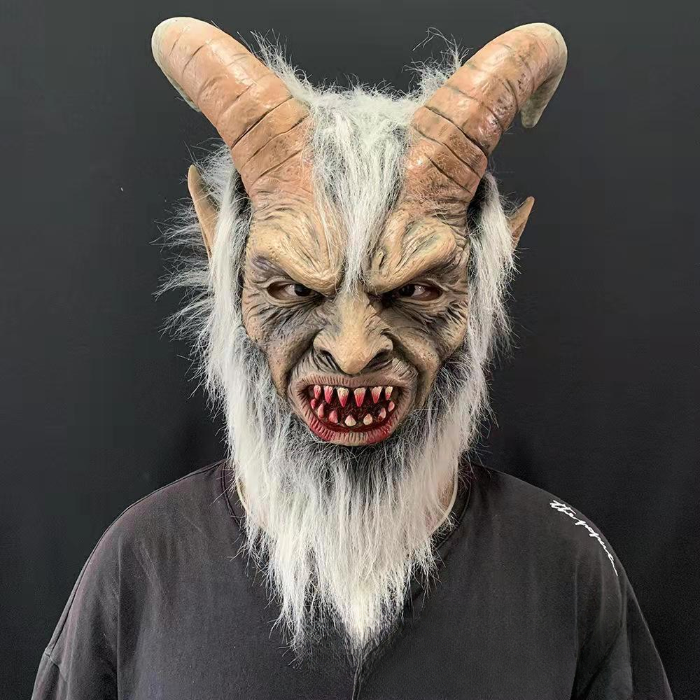 Máscara de bruxa velha feia adulta, adereços assustadores, látex com  cabelo, traje de festa de Halloween para mulheres