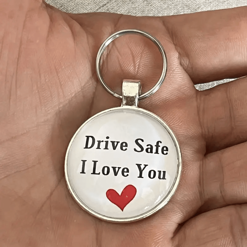 drive safe i love you glass keychain perfect anniversary valentines day gift for girlfriend wife boyfriend husband details 2