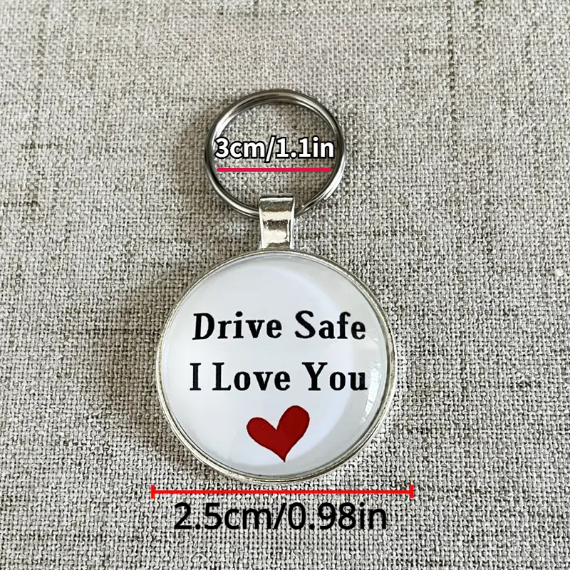 drive safe i love you glass keychain perfect anniversary valentines day gift for girlfriend wife boyfriend husband details 4