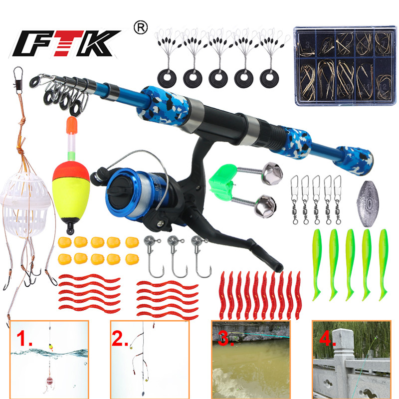 Portable Telescopic Fishing Rod Set Kids Complete Kit Reel - Temu Australia