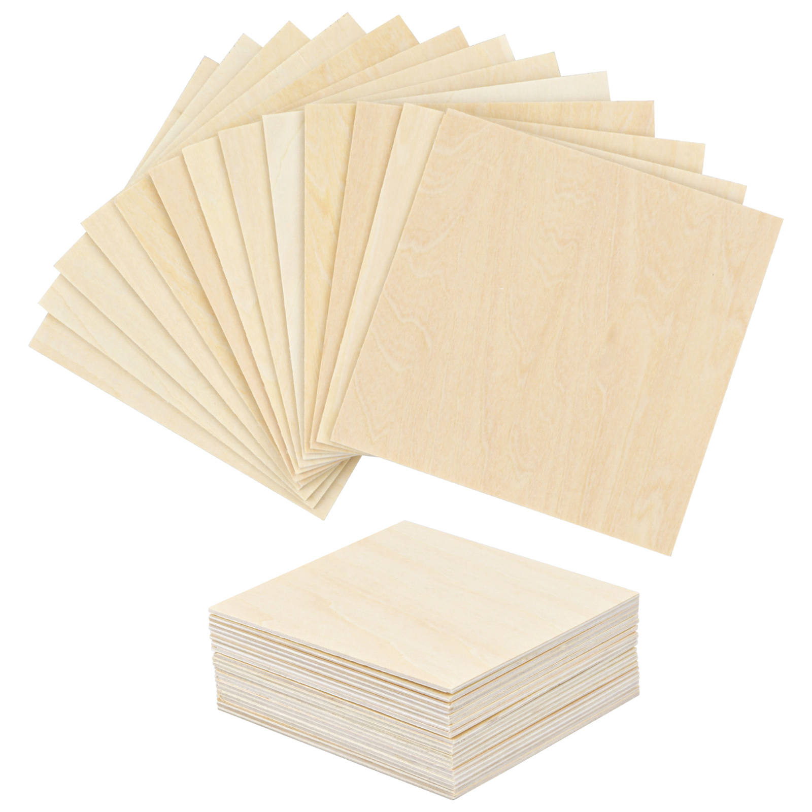 Unfinished Wood Pieces,30Pcs Basswood Sheets 150x100x2mm 1/16,Thin Plywood Wood  Sheets For Crafts,Perfect For DIY Projects, Painting, Drawing, Laser