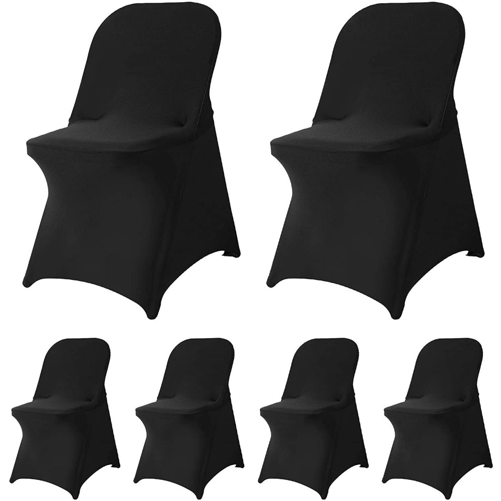 Black Spandex Folding Chair Cover Stretch Chair Covers, Wedding Chair Covers  -  Canada