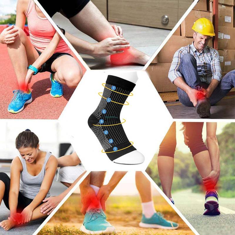 2pcs compression sleeve sports ankle brace socks for achilles tendonitis and joint pain details 0