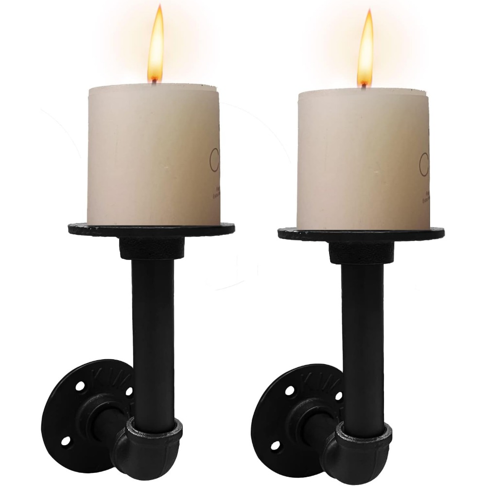 2pcs Rustic Black Candle Sconces Retro Wall Mounted Iron Art Diamond Set  Candle Holders For Living Room Farmhouse Fireplace And Wedding Decorative  Tealight Candle Holders, Shop On Temu And start Saving