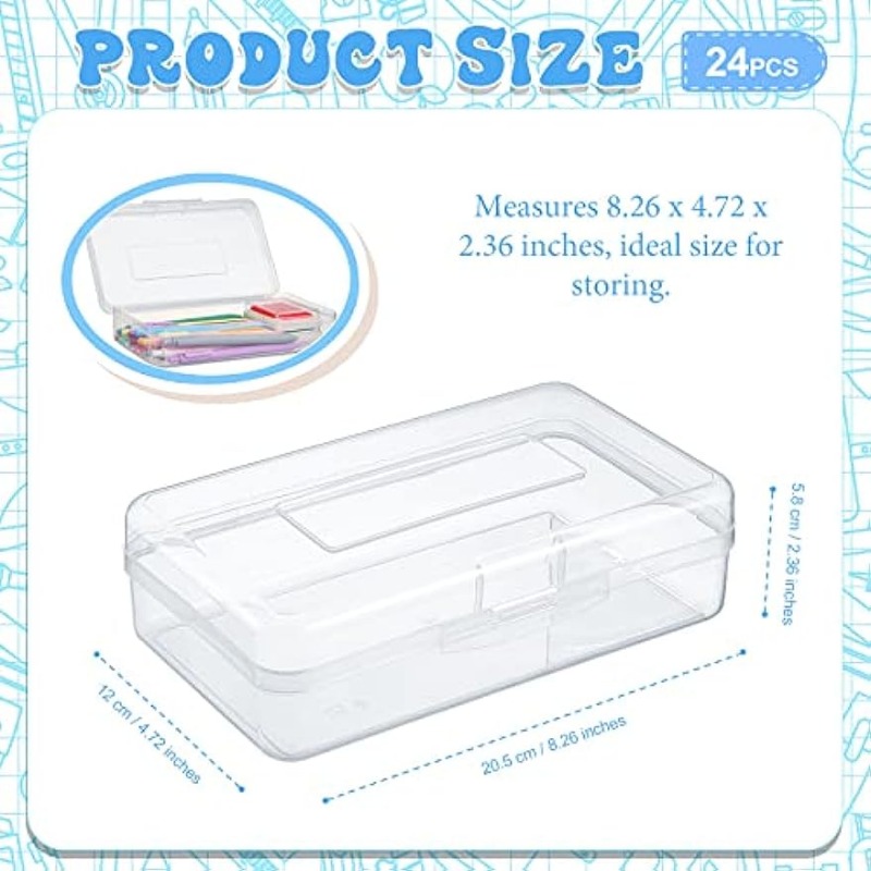 Plastic Large Capacity Pencil Boxes With Snap tight Lid - Temu